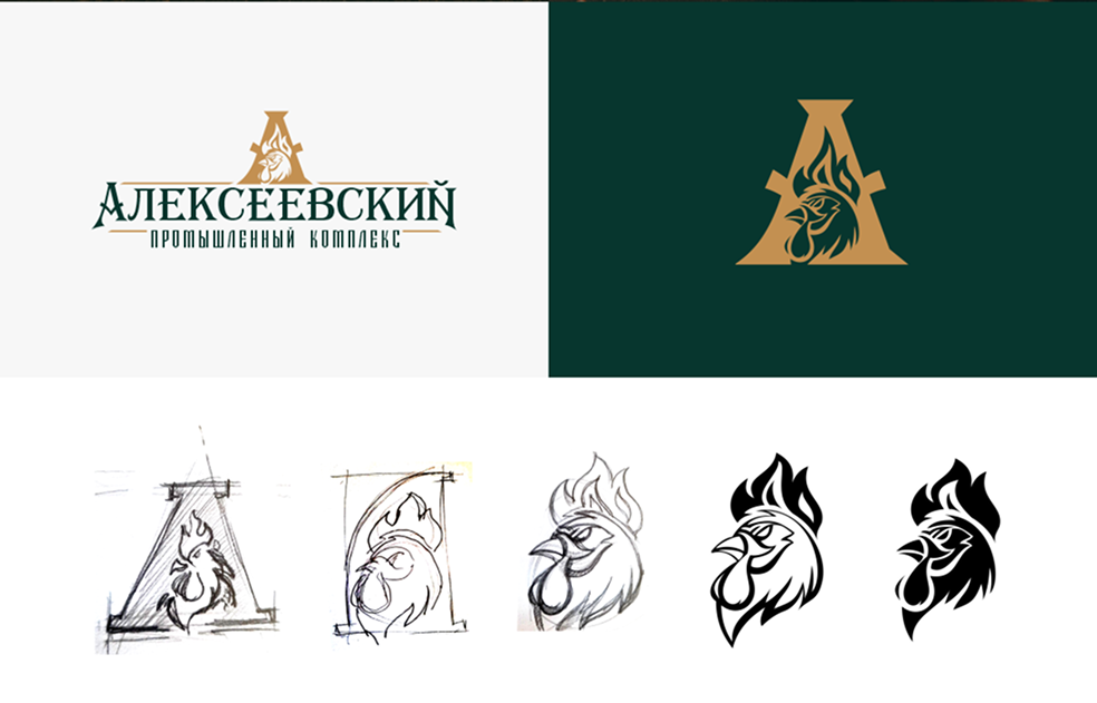 Этапы разработки фирменного знака Алексеевского комплекса