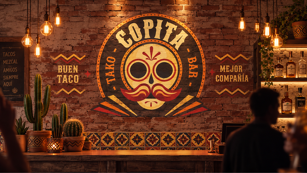 Интерьер мексиканского бара Copita